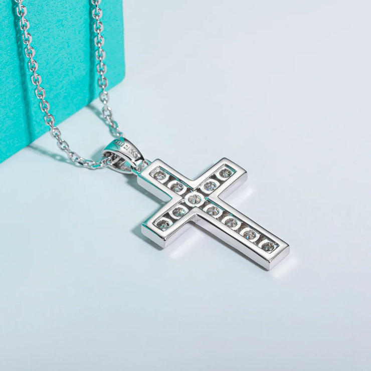 Fresh Faith Designs sterling silver faith jewelry cross pendant necklace with crystal accents