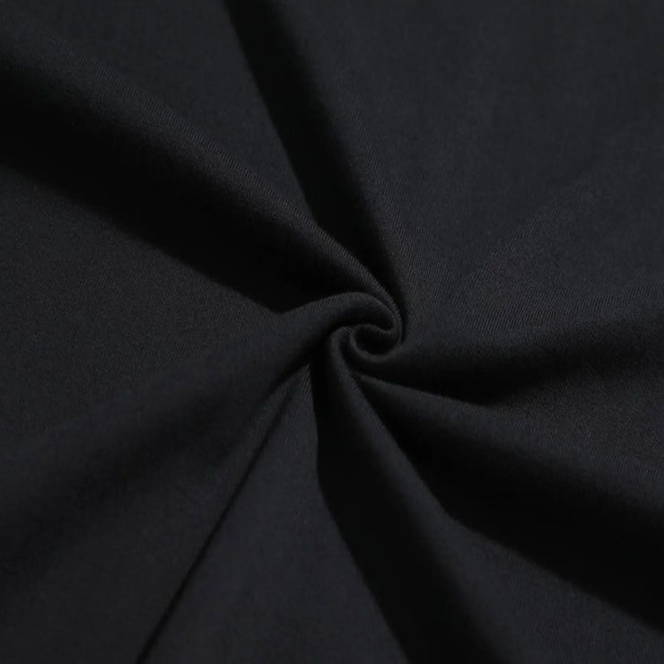 Close-up of black fabric texture for Fresh Faith Designs Bible verse religious apparel T-shirts