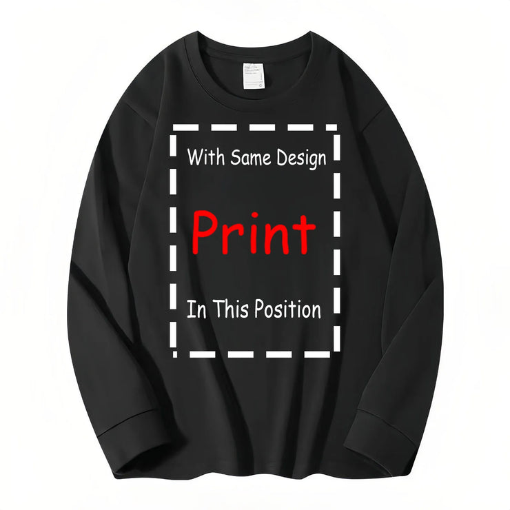 Black long sleeve t-shirt from Fresh Faith Designs featuring Bible verse religious apparel print area