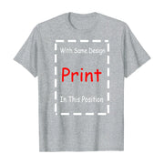 Fresh Faith Designs gray t-shirt template for Bible verse religious apparel with print position guide