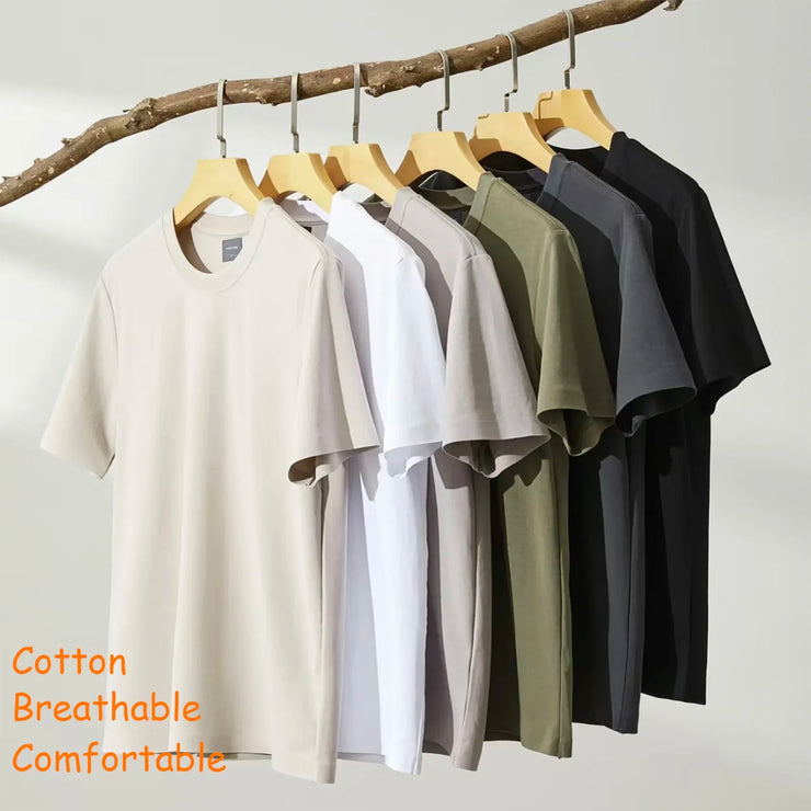 Fresh Faith Designs cotton t-shirts in neutral tones showcasing Bible verse religious apparel for comfort and breathability