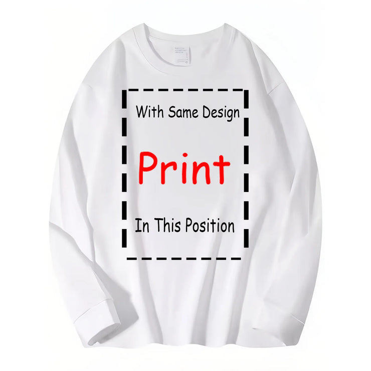 Fresh Faith Designs white long sleeve T-shirt with customizable print area Bible verse religious apparel