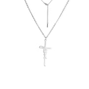 Fresh Faith Designs silver Christian faith necklace with cross pendant and adjustable chain