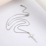 Silver Christian faith necklace by Fresh Faith Designs with Jesus cross pendant on delicate chain