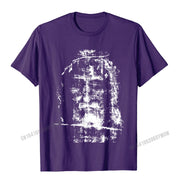 Purple Christian Graphic Tee with white distressed cross design by Fresh Faith Designs