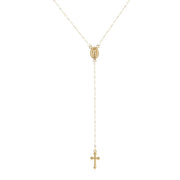 Delicate gold rosary necklace with cross pendant, perfect Christian jewelry gifts for women