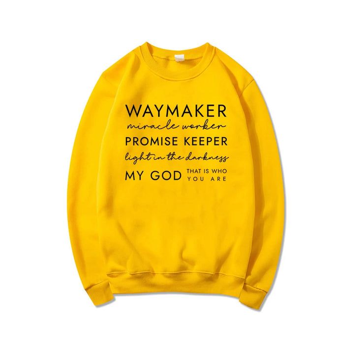 Yellow Christian women's sweatshirt by Fresh Faith Designs with inspirational scripture text print