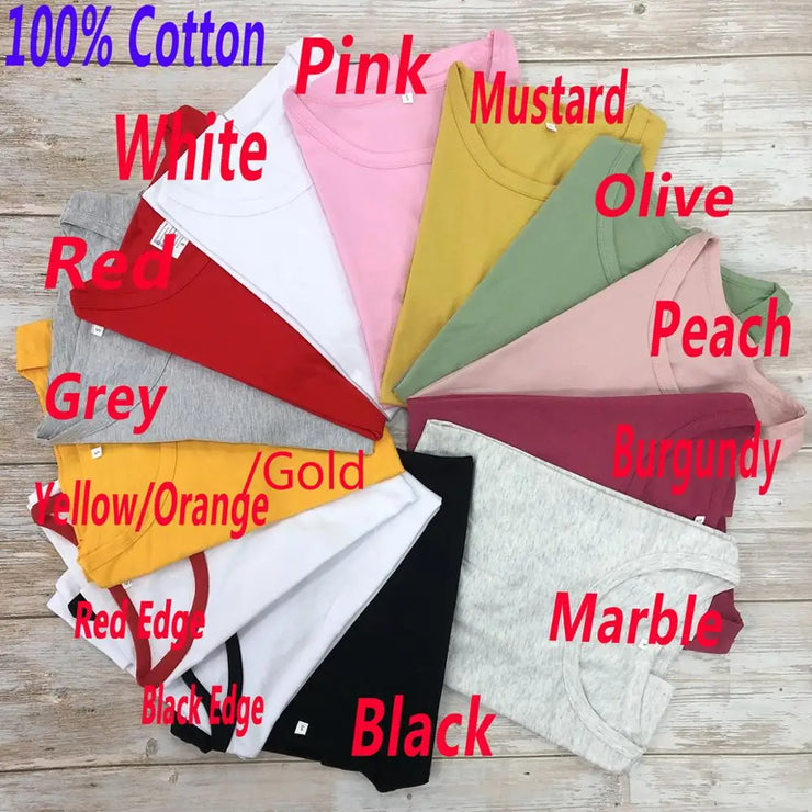 Fresh Faith Designs Faith Based Apparel 100% cotton t-shirts in various colors including pink mustard olive peach burgundy marble black white red grey