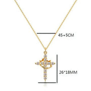 Gold faith-based cross necklace with clear stones and adjustable chain from Fresh Faith Designs