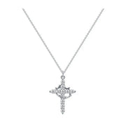 Fresh Faith Designs silver faith-based cross necklace with sparkling crystal pendant on delicate chain