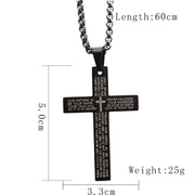 Fresh Faith Designs black cross necklace with engraved prayer faith-based jewelry for men