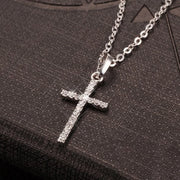 Silver cross pendant necklace with sparkling stones faith-inspired pendant jewelry by Fresh Faith Designs