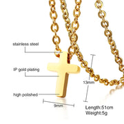 Gold cross necklace with stainless steel and IP gold plating faith jewelry for women