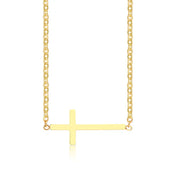 Gold horizontal cross necklace from Fresh Faith Designs faith jewelry for women