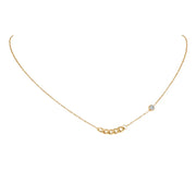 Delicate gold chain necklace with small linked chain and crystal detail faith jewelry for women