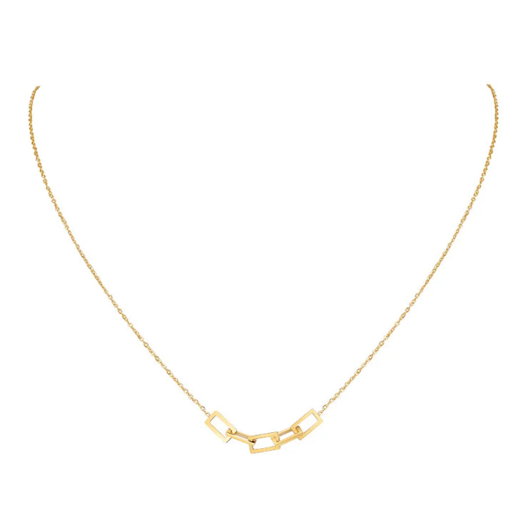Delicate gold chain necklace with geometric pendant from Fresh Faith Designs faith jewelry for women