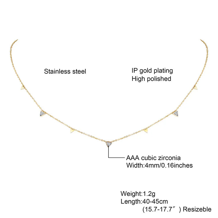 Delicate gold plated stainless steel necklace with cubic zirconia accents faith jewelry for women