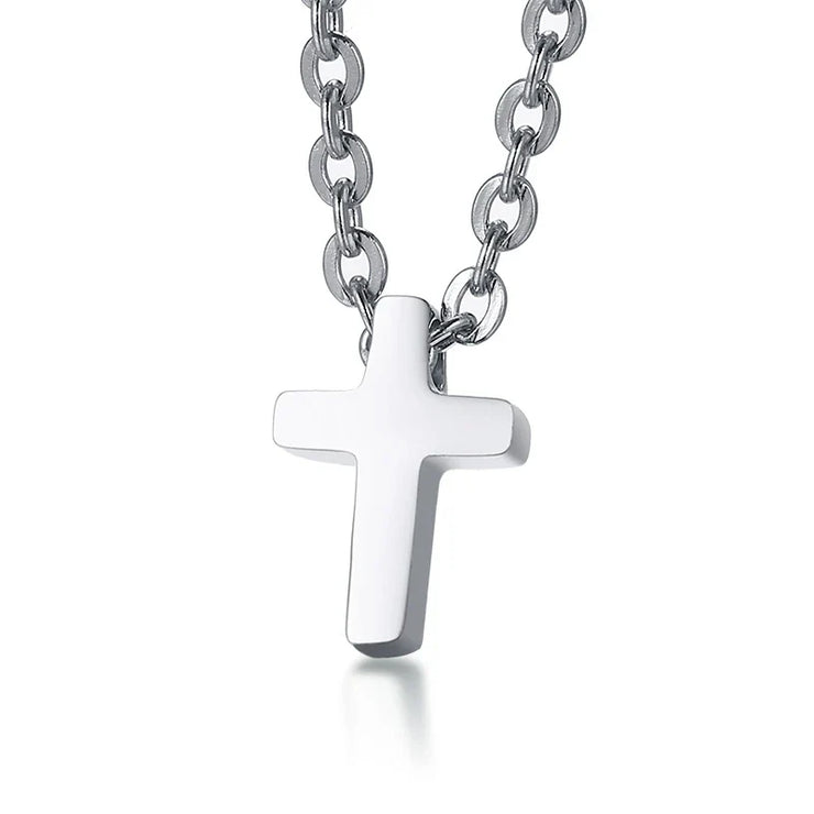 Silver cross pendant necklace with chain, elegant faith jewelry for women by Fresh Faith Designs