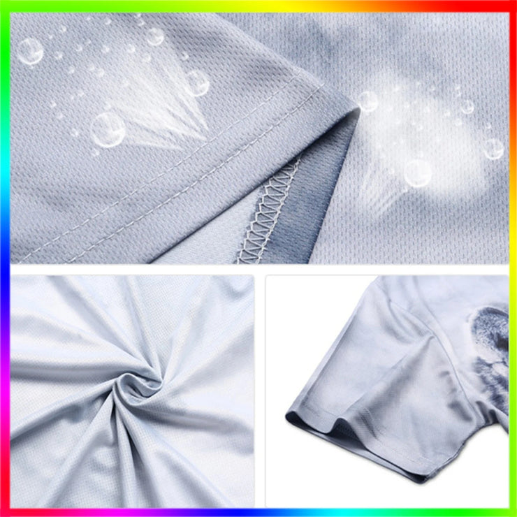 Close-up details of moisture-wicking fabric and stitching on men's religious apparel by Fresh Faith Designs