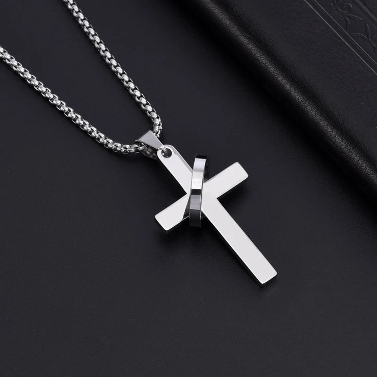 Silver cross pendant on chain necklace faith jewelry for adults by Fresh Faith Designs