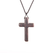 Fresh Faith Designs religious cross necklace for men and women with dark wood cross pendant on braided cord
