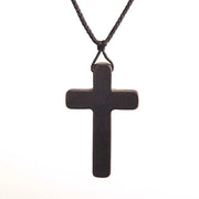 Fresh Faith Designs religious cross necklace for men and women with black cord and matte finish