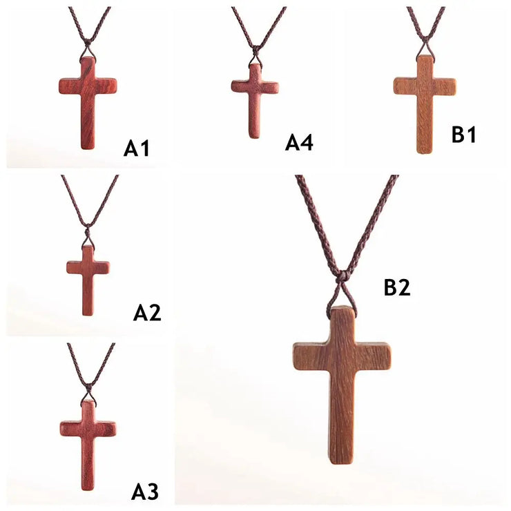 Fresh Faith Designs wooden religious cross necklace for men and women in various sizes and styles