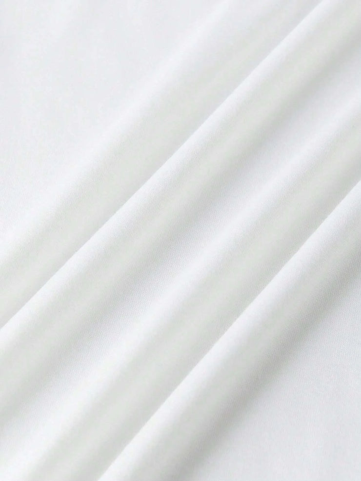 Fresh Faith Designs Bible verse beach shirt in plain white fabric close-up