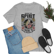 Gray t-shirt with dove and floral design by Fresh Faith Designs christian inspirational graphic tees