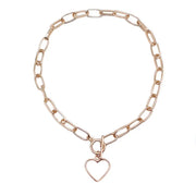 Fresh Faith Designs gold link chain necklace with heart pendant, fashion crystal cross necklace style
