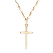 Fresh Faith Designs gold chain fashion crystal cross necklace with simple polished pendant