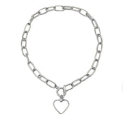 Fresh Faith Designs silver chain necklace with heart pendant fashion crystal cross necklace style