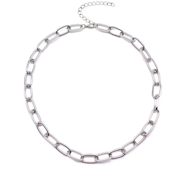 Fresh Faith Designs silver chain necklace with link design fashion crystal cross necklace
