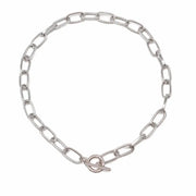Silver chain necklace with large links and toggle clasp by Fresh Faith Designs fashion crystal cross necklace