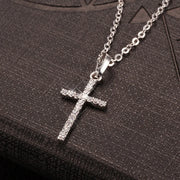 Fresh Faith Designs fashion crystal cross necklace with sparkling crystals on silver chain