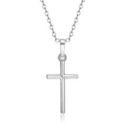 Fresh Faith Designs fashion crystal cross necklace with silver chain and simple cross pendant