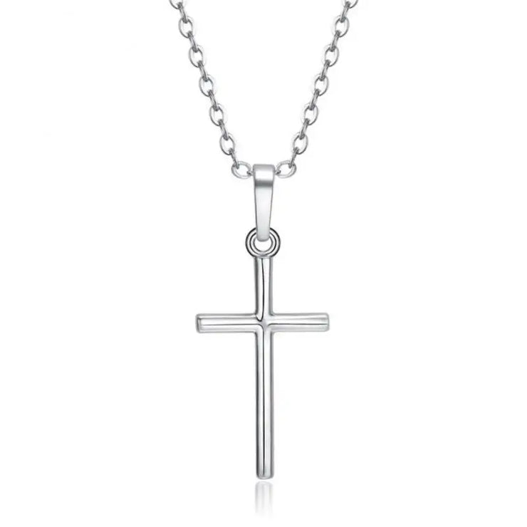 Fresh Faith Designs fashion crystal cross necklace with silver chain and simple cross pendant