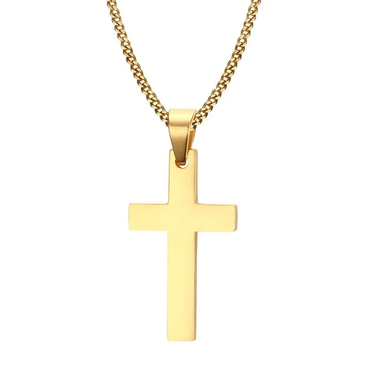 Fresh Faith Designs gold cross necklace women's faith jewelry with polished finish