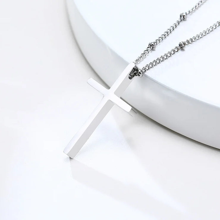 Silver cross pendant necklace from Fresh Faith Designs women's faith jewelry collection