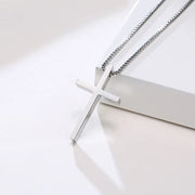 Silver cross pendant necklace on chain representing women's faith jewelry by Fresh Faith Designs