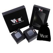 Vnox black jewelry packaging set with boxes and velvet pouch for cross earrings for women